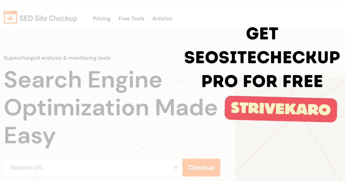 SeoSiteCheckup Pro Accounts For Free - Seositecheckup Premium