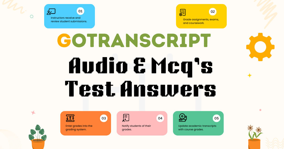 GoTranscript audio & MCQ’s test answers for 2024 (New quiz answers)